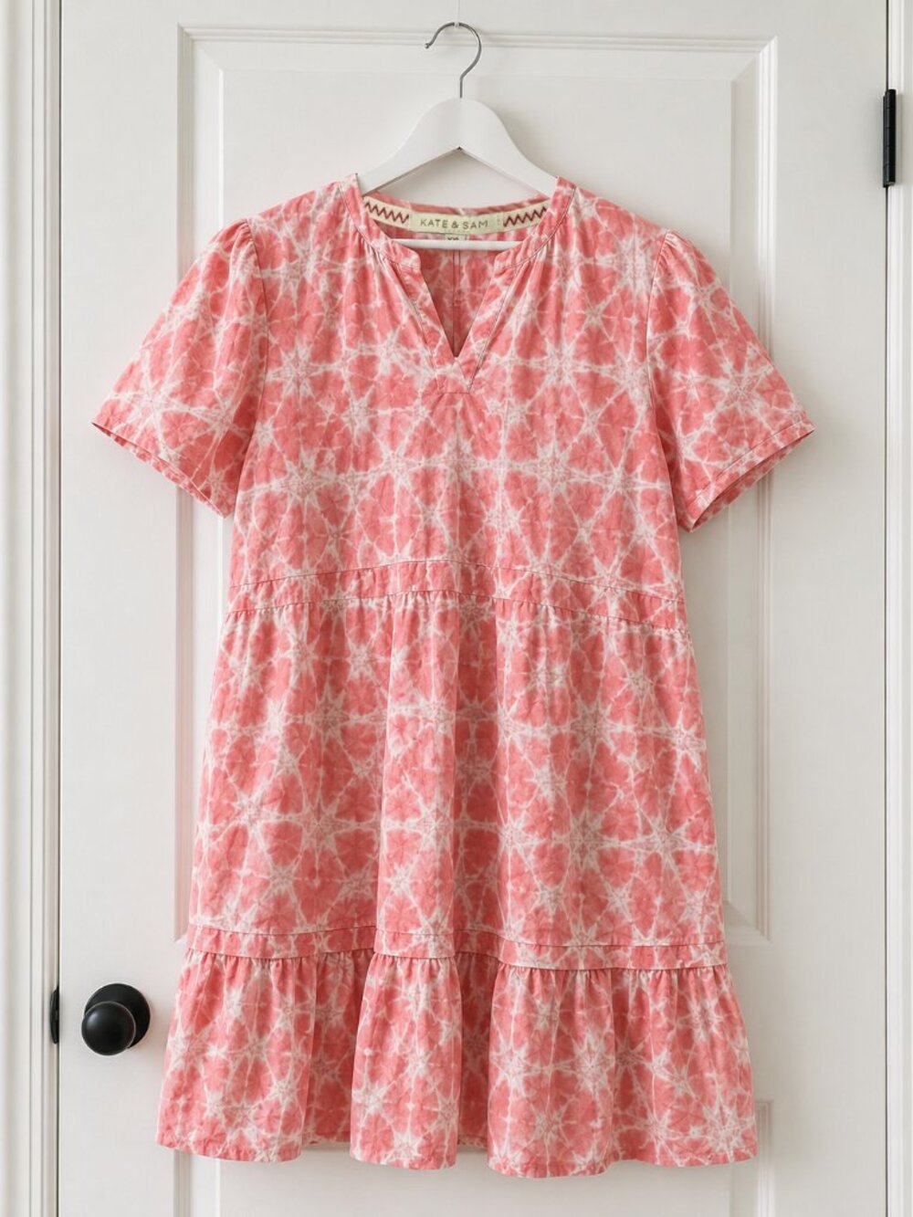 Kate & Sam coral pink tie-dye babydoll dress